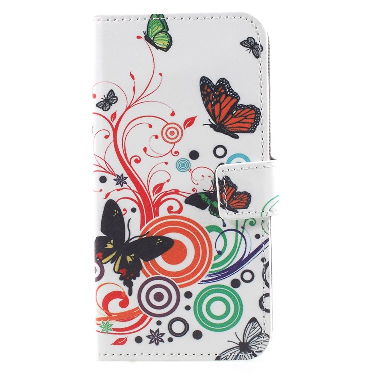 For Samsung Galaxy J2 Pro 2018 Wallet PU Leather Stand Phone Cover - Butterfly Flower-1