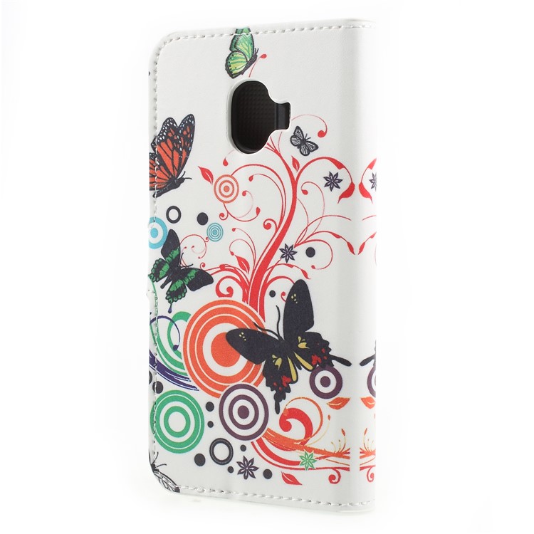 For Samsung Galaxy J2 Pro 2018 Wallet PU Leather Stand Phone Cover - Butterfly Flower-2