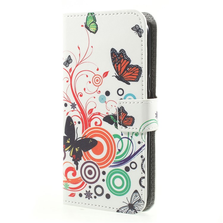 For Samsung Galaxy J2 Pro 2018 Wallet PU Leather Stand Phone Cover - Butterfly Flower-3