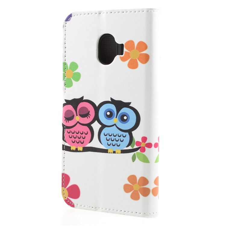 For Samsung Galaxy J2 Pro 2018 Wallet PU Leather Stand Cellphone Cover - Owl Couple-2