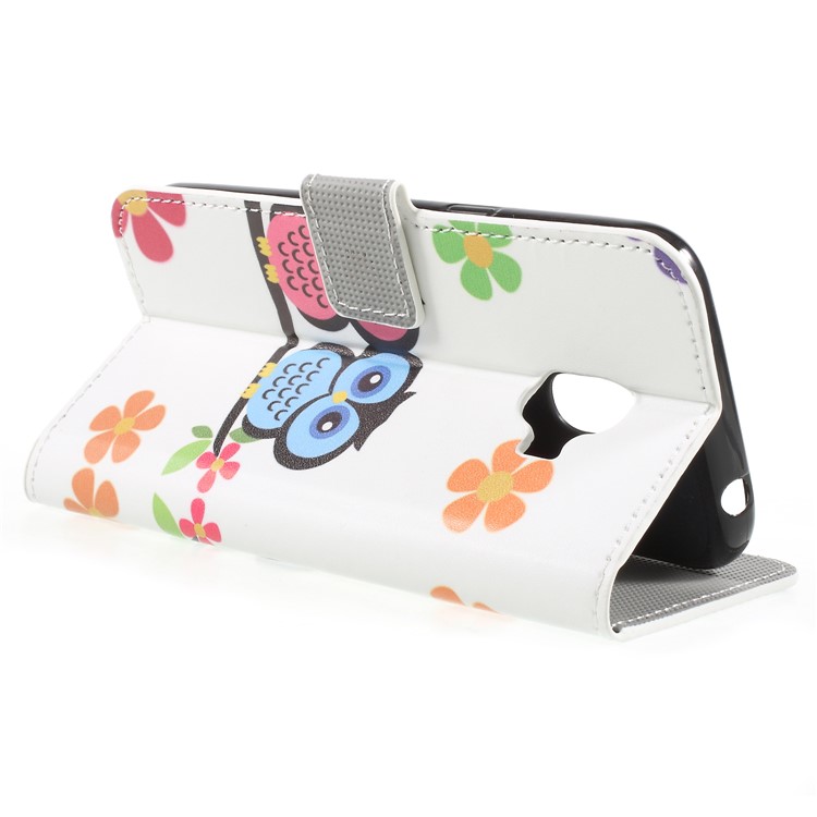 For Samsung Galaxy J2 Pro 2018 Wallet PU Leather Stand Cellphone Cover - Owl Couple-4
