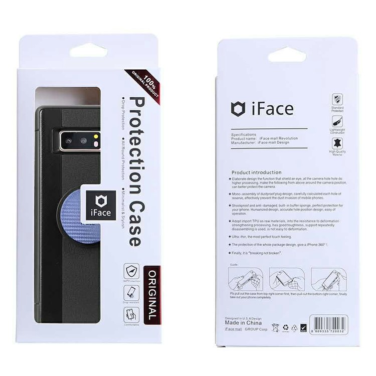 IFACE Carbon Fiber Texture TPU Case with Expanding Balloon Mount for Samsung Galaxy Note 8 SM-N950 - Black-3