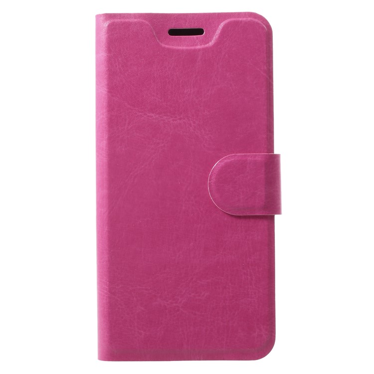 Crazy Horse Card Holder PU Leather Mobile Phone Shell for Samsung Galaxy S9 Built-in Steel Sheet - Rose-1