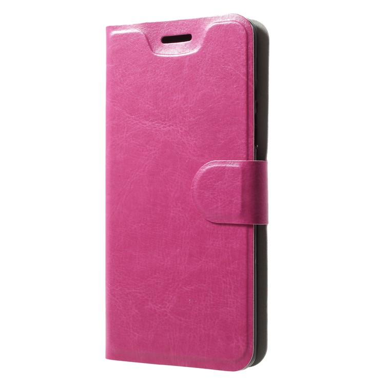 Crazy Horse Card Holder PU Leather Mobile Phone Shell for Samsung Galaxy S9 Built-in Steel Sheet - Rose-3