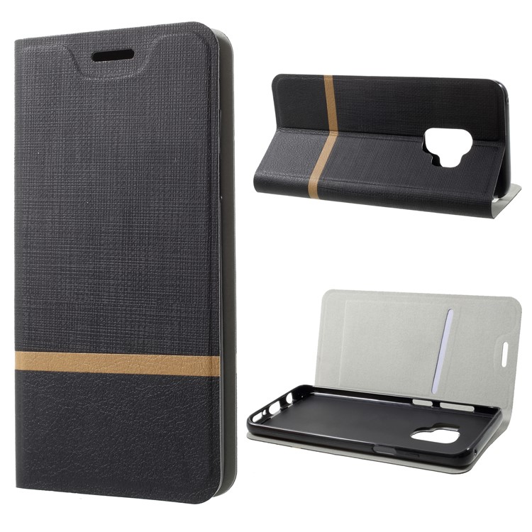 Cross Pattern Leather Card Holder Phone Case (Built-in Steel Sheet) for Samsung Galaxy S9 - Black-1