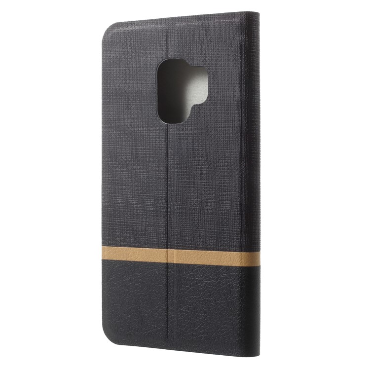 Cross Pattern Leather Card Holder Phone Case (Built-in Steel Sheet) for Samsung Galaxy S9 - Black-2