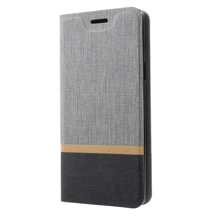 Cross Pattern Leather Card Holder Phone Cover (Built-in Steel Sheet) for Samsung Galaxy S9 - Grey-3