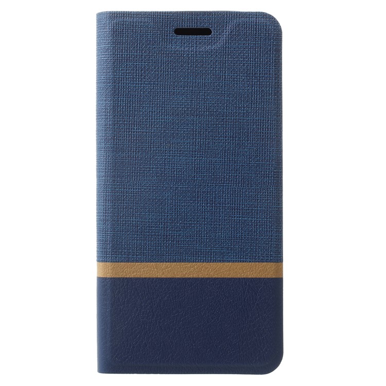 Cross Pattern Leather Card Holder Phone Shell (Built-in Steel Sheet) for Samsung Galaxy S9 - Blue-1