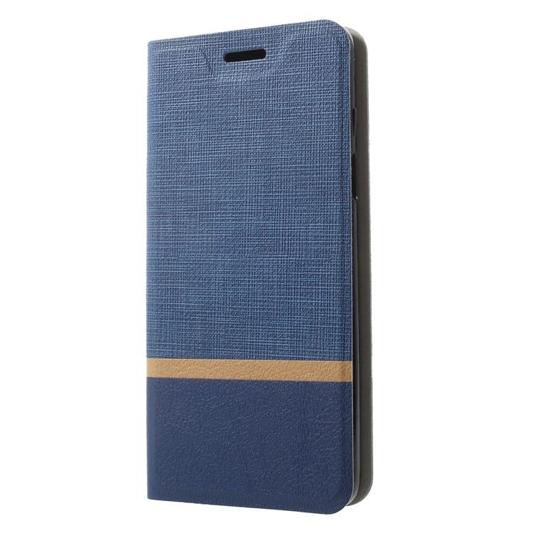 Cross Pattern Leather Card Holder Phone Shell (Built-in Steel Sheet) for Samsung Galaxy S9 - Blue-3