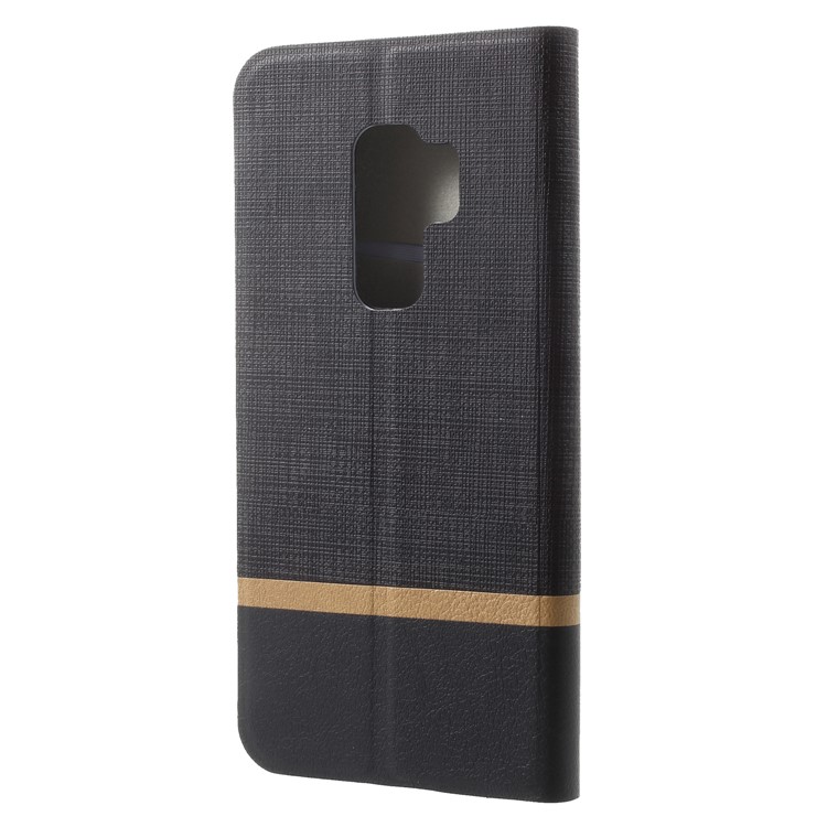 Cross Pattern Leather Card Holder Phone Case (Built-in Steel Sheet) for Samsung Galaxy S9 Plus G965 - Black-2