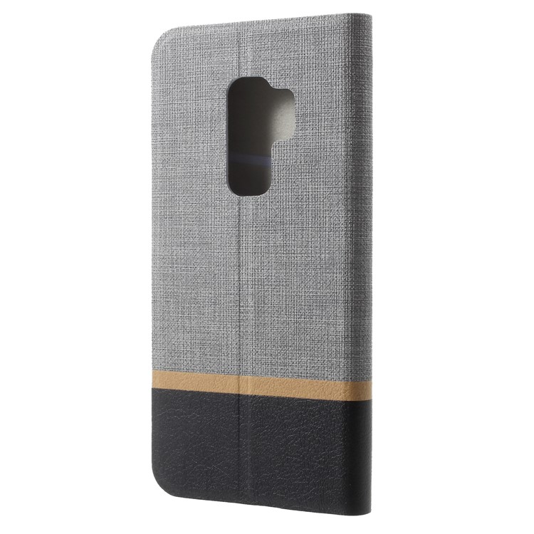 Cross Pattern Leather Card Holder Phone Cover (Built-in Steel Sheet) for Samsung Galaxy S9 Plus - Grey-2
