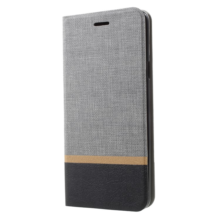 Cross Pattern Leather Card Holder Phone Cover (Built-in Steel Sheet) for Samsung Galaxy S9 Plus - Grey-3
