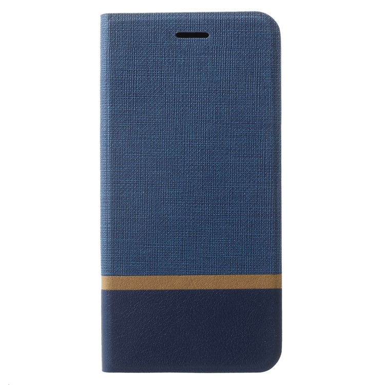 Cross Pattern Leather Card Holder Phone Shell (Built-in Steel Sheet) for Samsung Galaxy S9 Plus - Blue-1