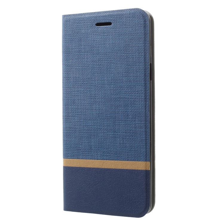Cross Pattern Leather Card Holder Phone Shell (Built-in Steel Sheet) for Samsung Galaxy S9 Plus - Blue-3