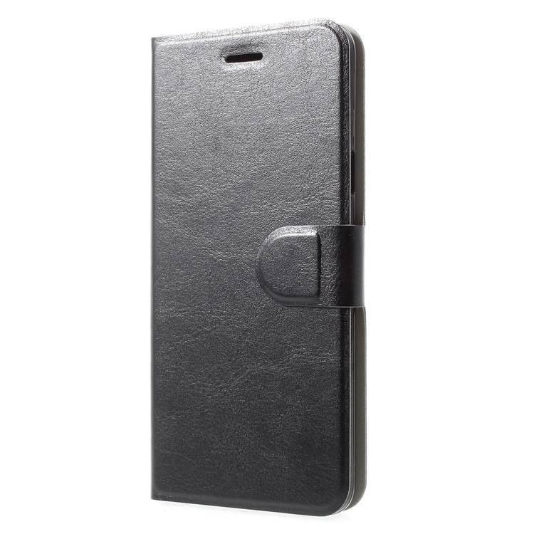 Crazy Horse Card Holder PU Leather Mobile Phone Shell for Samsung Galaxy S9 Plus Built-in Steel Sheet - Black-3