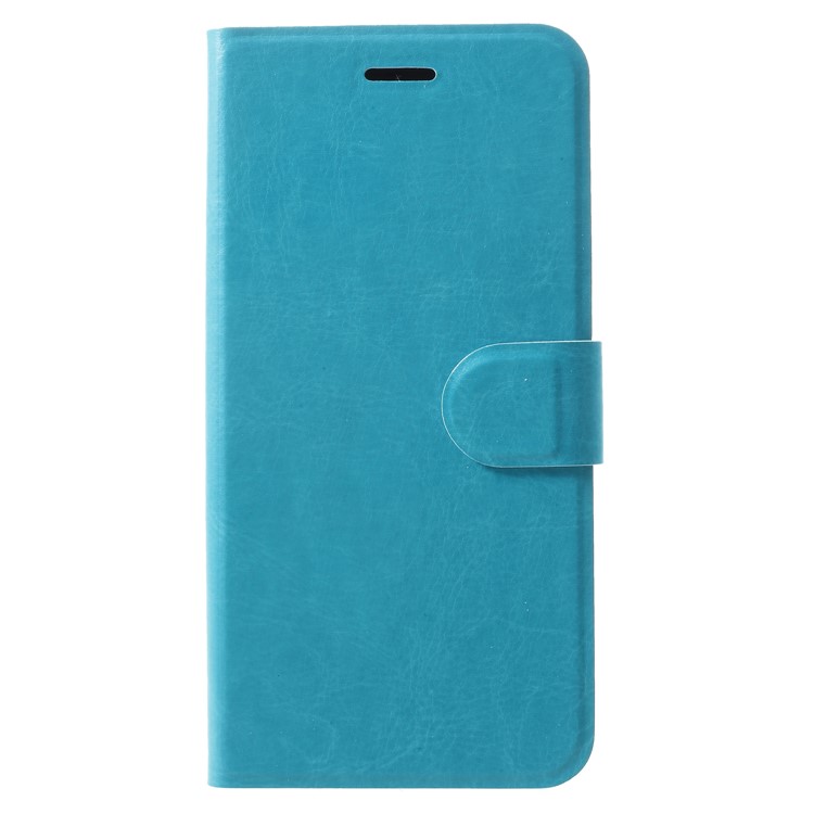 Crazy Horse Card Holder PU Leather Mobile Phone Cover for Samsung Galaxy S9 Plus Built-in Steel Sheet - Blue-1