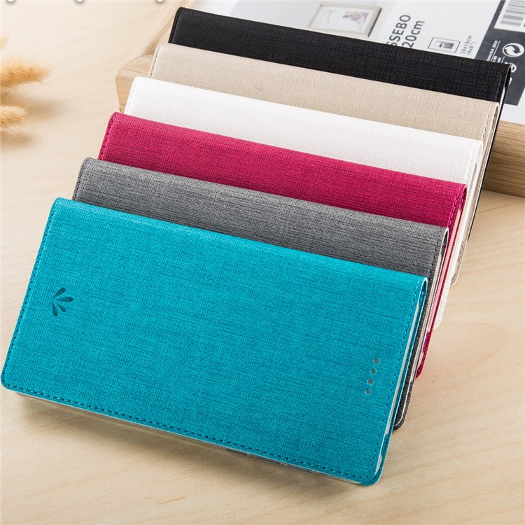 VILI DMX Cross Texture Card Holder Leather Stand Case for Samsung Galaxy A8 (2018) - Grey-5