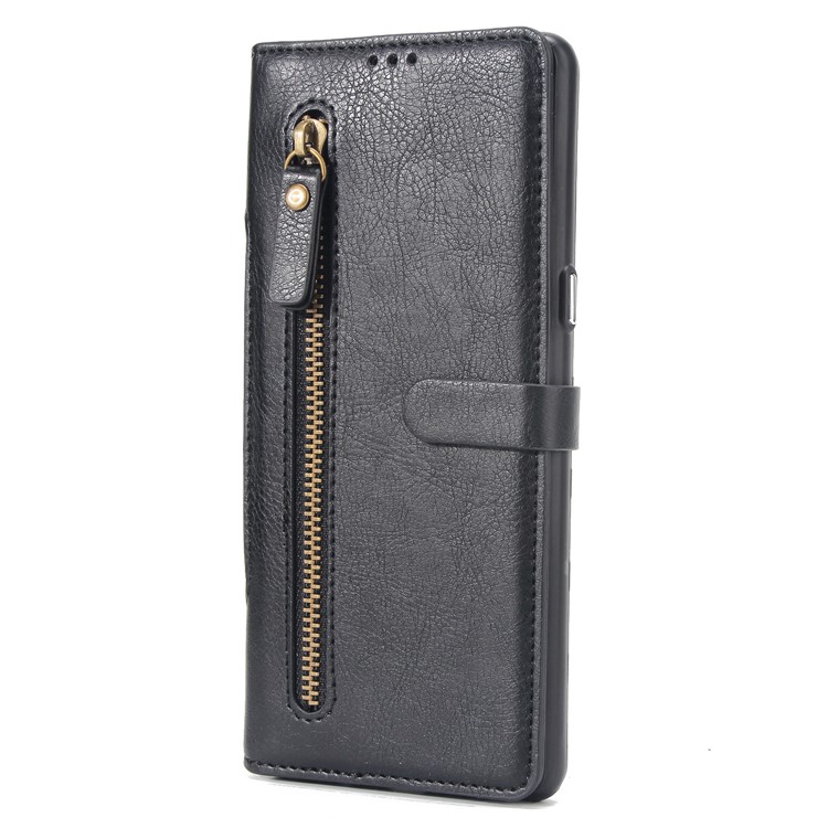 2-in-1 Zipper Pocket Leather Wallet Case + Detachable TPU Cover for Samsung Galaxy Note 8 N950 - Black-2