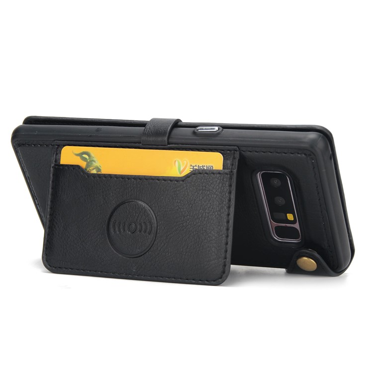 2-in-1 Zipper Pocket Leather Wallet Case + Detachable TPU Cover for Samsung Galaxy Note 8 N950 - Black-5