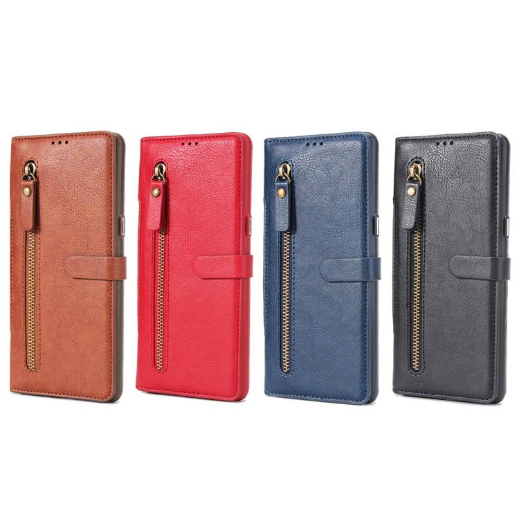2-in-1 Zipper Pocket Leather Wallet Case + Detachable TPU Cover for Samsung Galaxy Note 8 N950 - Black-8