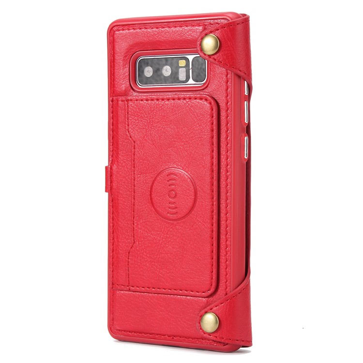 2-in-1 Zipper Pocket Leather Wallet Case + Detachable TPU Cell Phone Cover for Samsung Galaxy Note 8 N950 - Red-3