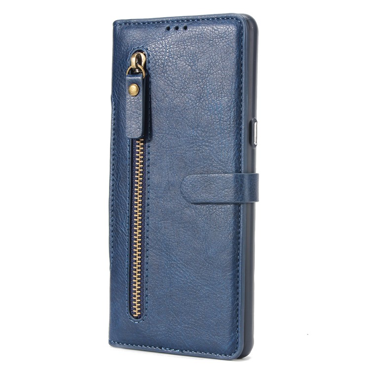 2-in-1 Zipper Pocket Leather Wallet Case + Detachable TPU Mobile Shell for Samsung Galaxy Note 8 N950 - Blue-2
