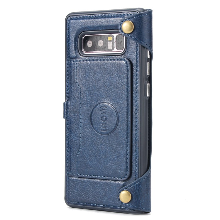 2-in-1 Zipper Pocket Leather Wallet Case + Detachable TPU Mobile Shell for Samsung Galaxy Note 8 N950 - Blue-3