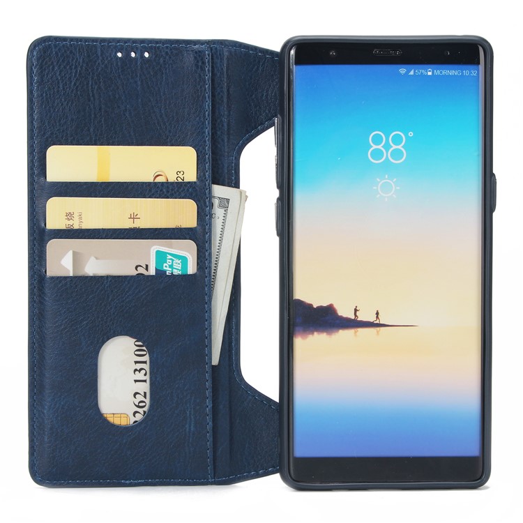 2-in-1 Zipper Pocket Leather Wallet Case + Detachable TPU Mobile Shell for Samsung Galaxy Note 8 N950 - Blue-4