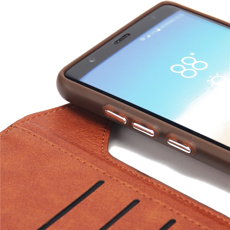 2-in-1 Zipper Pocket Leather Wallet Case + Movable TPU Phone Casing for Samsung Galaxy Note 8 N950 - Brown-10