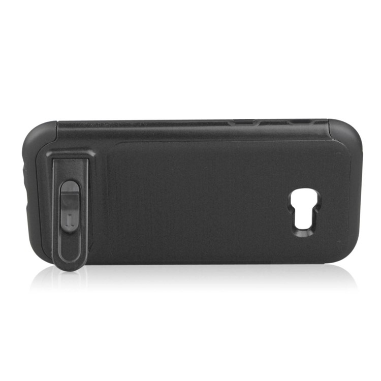 ANGIBABE Brushed Kickstand TPU+PC Hybrid Case with Card Slot for Samsung Galaxy A5 (2017) A520F - Black-4