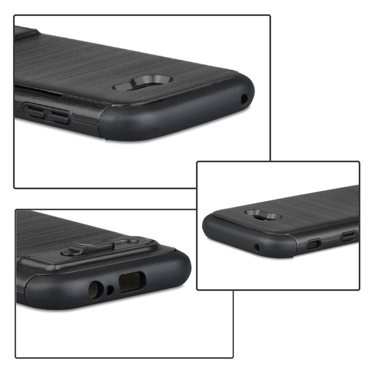 ANGIBABE Brushed Kickstand TPU+PC Hybrid Case with Card Slot for Samsung Galaxy A5 (2017) A520F - Black-5