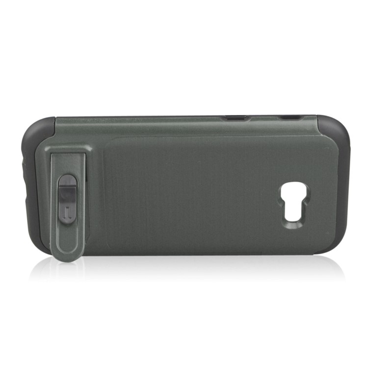 ANGIBABE Brushed Kickstand TPU+PC Hybrid Shell with Card Slot for Samsung Galaxy A5 (2017) A520F - Dark Grey-4