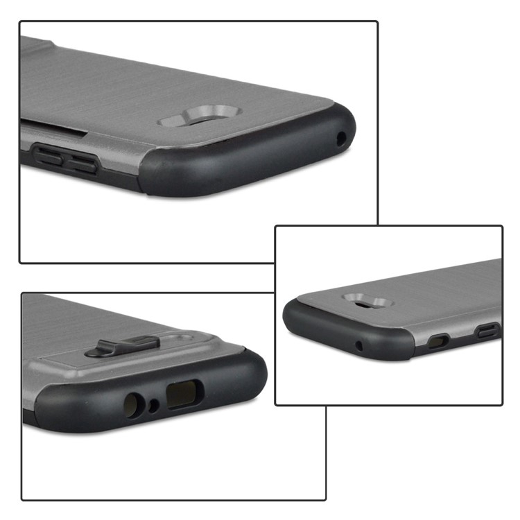 ANGIBABE Brushed Kickstand TPU+PC Combo Phone Case for Samsung Galaxy A5 (2017) A520F - Light Grey-9