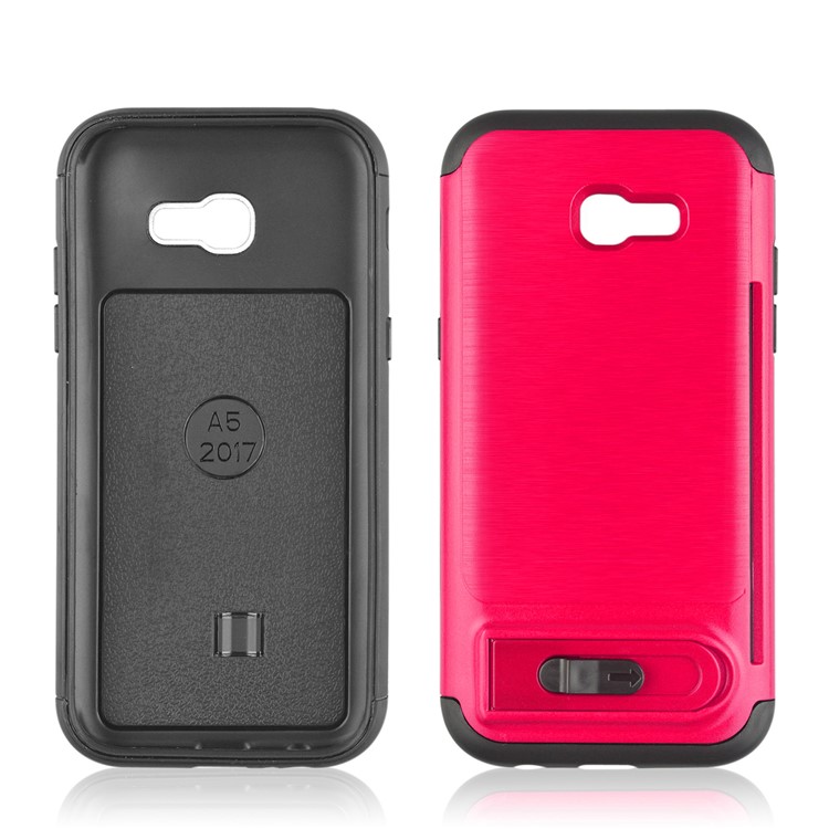 ANGIBABE Brushed Kickstand TPU+PC Combo Phone Cover for Samsung Galaxy A5 (2017) A520F - Rose-2