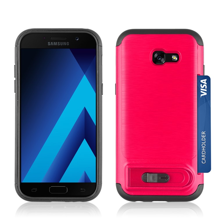 ANGIBABE Brushed Kickstand TPU+PC Combo Phone Cover for Samsung Galaxy A5 (2017) A520F - Rose-3