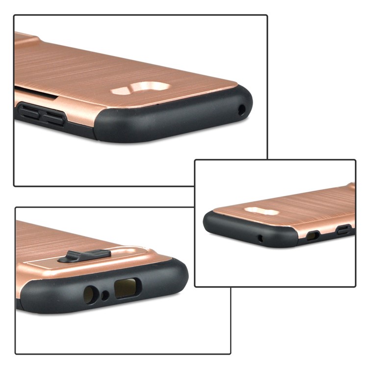 ANGIBABE Brushed Kickstand TPU+PC Mobile Phone Case for Samsung Galaxy A5 (2017) A520F - Rose Gold-9