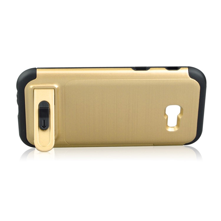 ANGIBABE Brushed Kickstand TPU+PC Mobile Phone Cover for Samsung Galaxy A5 (2017) A520F - Gold-7