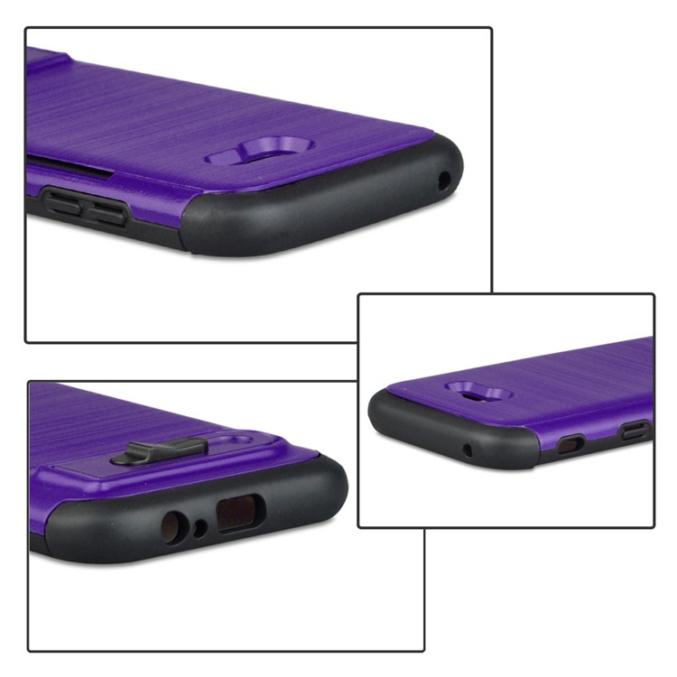ANGIBABE Brushed Kickstand TPU+PC Cellphone Case for Samsung Galaxy A5 (2017) A520F - Dark Purple-5
