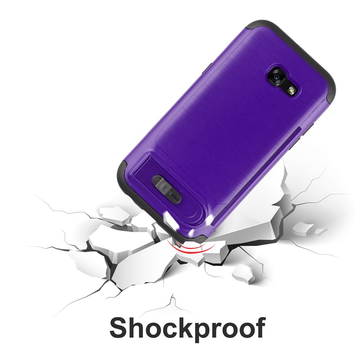 ANGIBABE Brushed Kickstand TPU+PC Cellphone Case for Samsung Galaxy A5 (2017) A520F - Dark Purple-6