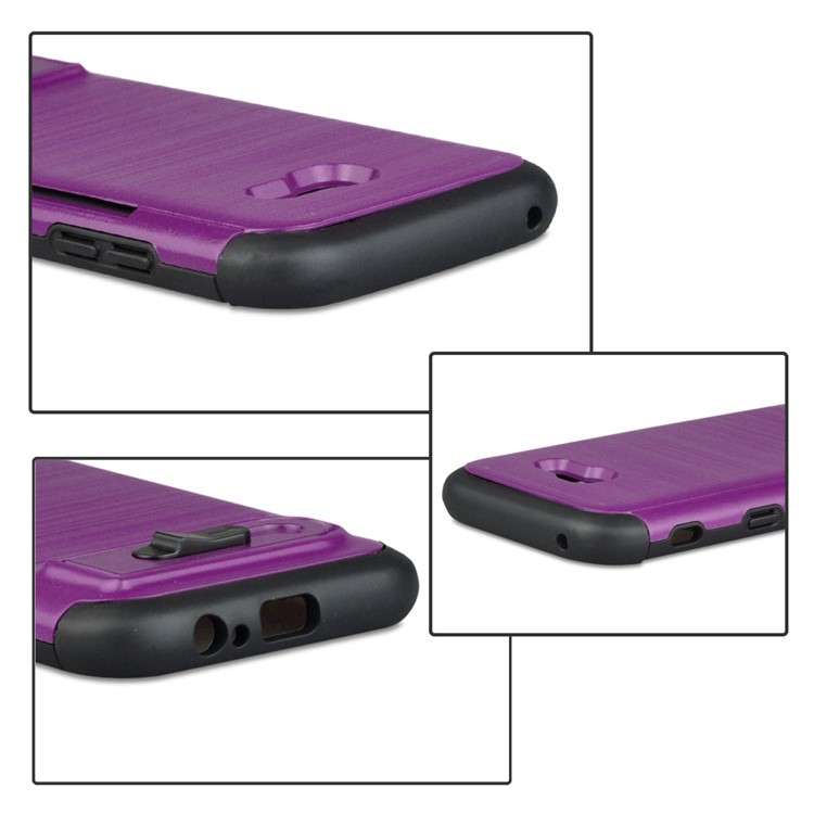ANGIBABE Brushed Kickstand TPU+PC Mobile Casing for Samsung Galaxy A5 (2017) A520F - Light Purple-5