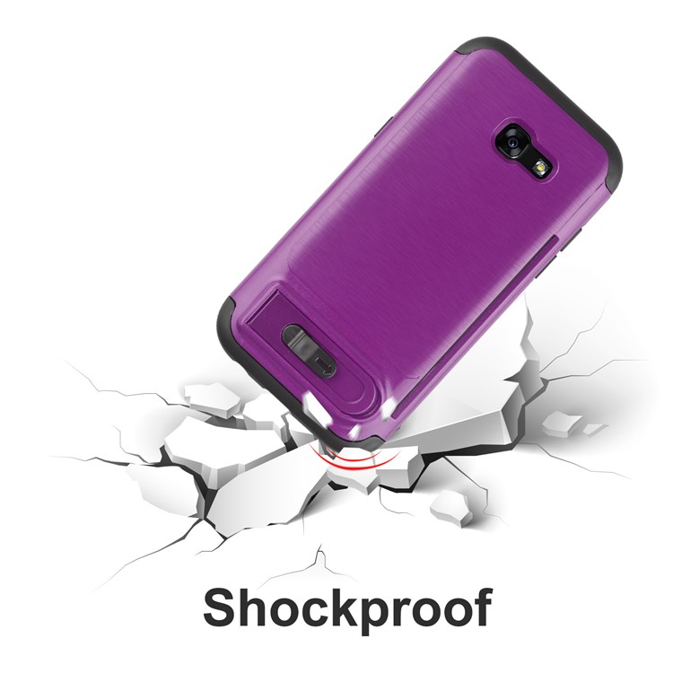 ANGIBABE Brushed Kickstand TPU+PC Mobile Casing for Samsung Galaxy A5 (2017) A520F - Light Purple-6