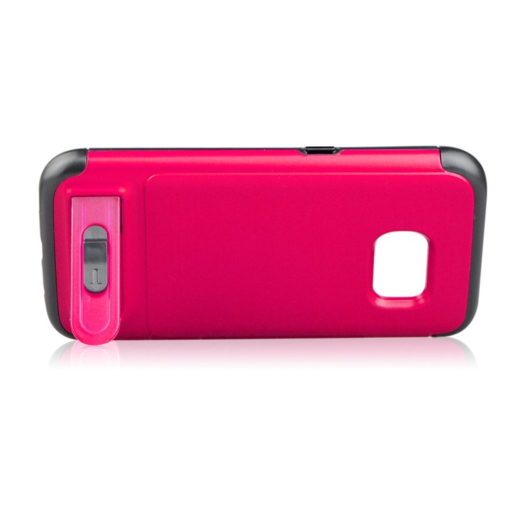 ANGIBABE Card Holder Brushed PC + TPU Combo Kickstand Cover for Samsung Galaxy S7 SM-G930 - Rose-4