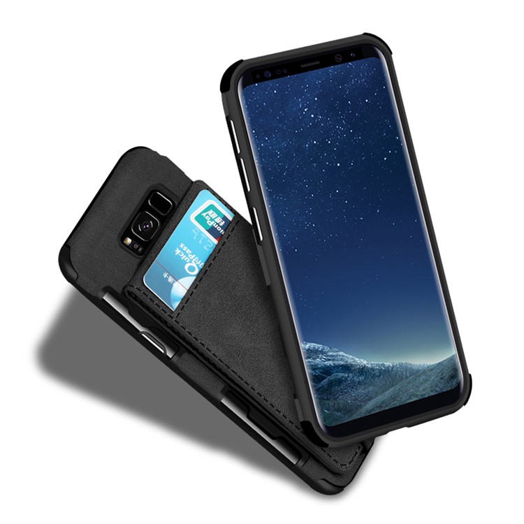 Multifunctional PU Leather Coated TPU Case with Card Slots for Samsung Galaxy S8 SM-G950 - Black-11