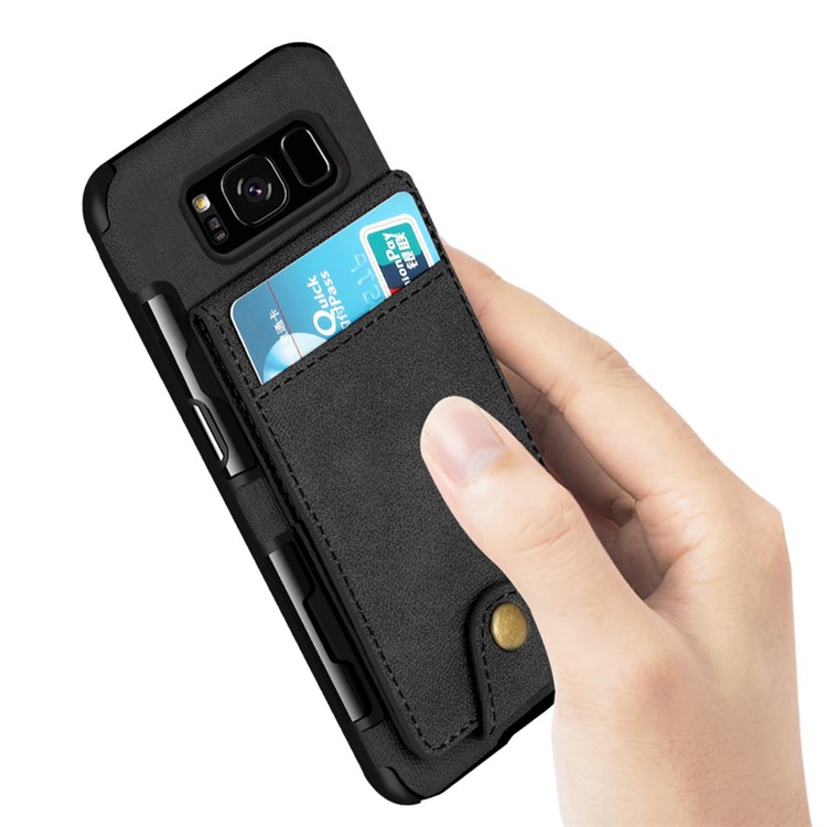 Multifunctional PU Leather Coated TPU Case with Card Slots for Samsung Galaxy S8 SM-G950 - Black-13