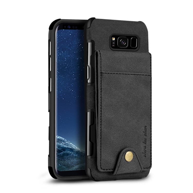 Multifunctional PU Leather Coated TPU Case with Card Slots for Samsung Galaxy S8 SM-G950 - Black-2