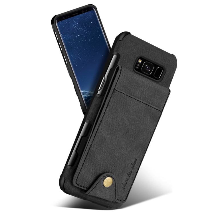 Multifunctional PU Leather Coated TPU Case with Card Slots for Samsung Galaxy S8 SM-G950 - Black-3