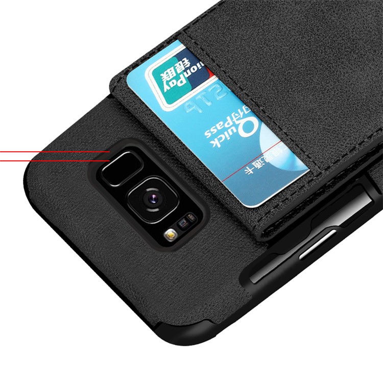 Multifunctional PU Leather Coated TPU Case with Card Slots for Samsung Galaxy S8 SM-G950 - Black-5