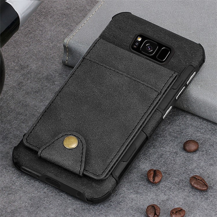 Multifunctional PU Leather Coated TPU Case with Card Slots for Samsung Galaxy S8 SM-G950 - Black-6