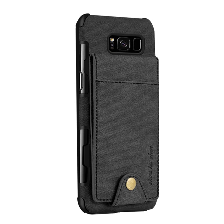 Multifunctional PU Leather Coated TPU Case with Card Slots for Samsung Galaxy S8 SM-G950 - Black-7