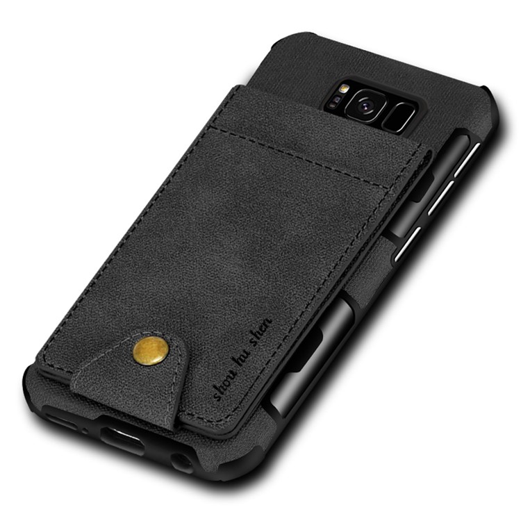 Multifunctional PU Leather Coated TPU Case with Card Slots for Samsung Galaxy S8 SM-G950 - Black-9